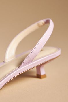 Leather upper, insole, sole Plastic kitten heel Slip-on styling Imported | Square-Toe Slingback Kitten Heels by Maeve in Purple, Women's, Size: 7, Leather/Plastic at Anthropologie Colorful Kitten Heels, Dance Fits, Slingback Kitten Heels, Kitten Heel Wedding Shoes, Black Kitten Heels, Slingback Flats, Square Toe Heels, Silver Heels, Purple Leather