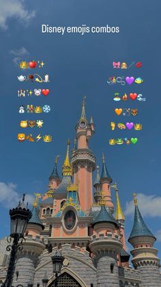 an image of a castle with lots of emojs coming out of the building