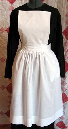 Basic White Pinner Apron Servant Clothes, History Bounding, Staff Uniforms, Basic Wear, Aprons Vintage, Maid Dress, Halloween 2020, Apron Dress, Caregiver