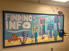 a bulletin board with finding inf on it