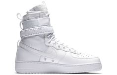 Nike SF AF1 QS Triple White 903270-100 White Nike High Tops, High Air Force 1, Nike Sf Air Force 1, Nike Sf Af1, Nike Sf, Nike Snkrs, Nike High Tops, Tenis Nike, Latest Sneakers