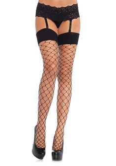 Thigh High Fishnets, Star Tights, Thigh High Tights, Net Stockings, Black Thigh High, Stocking Tights, Leg Avenue, Fishnet Tights