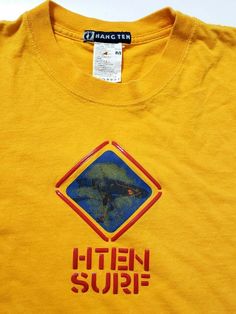 Vintage Hang Ten Surf T-Shirt Small-Medium Vintage Hang Ten Surf T-Shirt Small-Medium Click images to enlarge Description IMPORTANT: PLEASE NOTE THAT THE COLOR OF DIGITAL PICTURES SOMETIMES VARIES FROM THE ACTUAL COLOR OF THE ITEM DUE TO LIGHTING OR DIFFERENT MONITORS, BUT THE PICTURES WILL GIVE YOU A BASIC IDEA OF WHAT THE ITEM LOOKS LIKE. THANKS!     ITEM:  VINTAGE HANG TEN T-SHIRT * Yellow/Gold * Tag size M but may run small, please check measurements.. Approx hand measurements with garment l Digital Pictures, Gold Tag, Hand Measurements, Surf Tshirt, Hang Ten, I Missed, Cool Shirts, Surfing, Yellow Gold