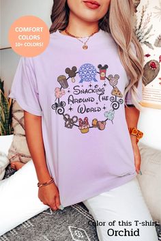 Disney Snacking Around The World Shirt, Disney Shirt, Disney Epcot Shirt Disney Family Matching Shirts, Family Disney Shirts Matching, Family Matching Shirts, Disney Trip Shirts, Epcot Shirts, Disney Epcot, Disney World Shirts, Disney T, Comfort Colors Shirt