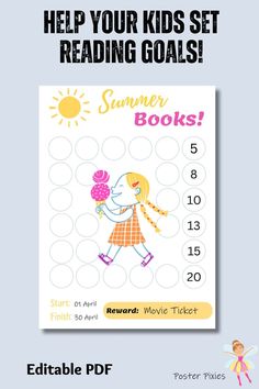 Let your little ones take reading to the next level with our Reading Log Chart! The fun design and motivational bright colours will get them excited to read and add a sticker for each book they read. Spark imagination and a love of reading! It also includes a blank chart, if you prefer to fill in by hand. Kids Reading Challenge, Reading Log For Kids, Reading Chart, Reading Charts, Love Of Reading, Book Log