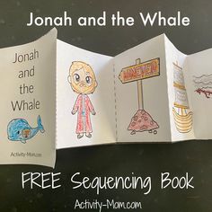 three children's handmade books with the title jonah and the whale on them