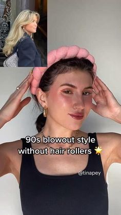 90s Aesthetic Hairstyles, 90s Blowout Hair, Hairstyles For College, Matilda Djerf Hair, School Hair Styles, Blowout Hair Tutorial, Curls Tutorial, Hair 90s, Style Of Hair