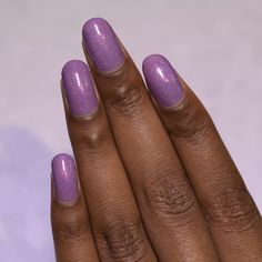 Dusty Violet Holographic Nail Polish Ilnp Nail Polish Swatch, Ilnp Nail Polish, Holographic Nail Polish, Radiant Orchid, Holographic Nails, Color Of The Year, Violet, Nail Polish, Sparkle