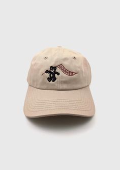 Unstructured 6 panel hat (dad hat) Adjustable metal clasp  Tan