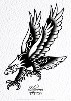 an eagle tattoo design on a white paper