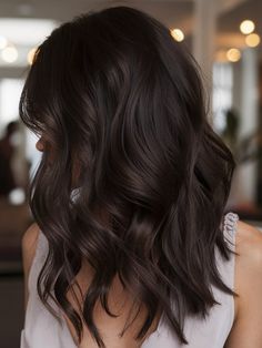 Top 26 Dark Hair Color Ideas for Winter 2025: Deep Black, Chocolate Brown, Balayage & More Dark Brown Hair Dimension, Chocolate Balayage On Black Hair, Deep Chocolate Brown Hair Color, Chocolate Brown Curly Hair, Chocolate Brown Balayage, Deep Chocolate Brown Hair, Dimensional Brunette Dark, Dark Brown Hair Balayage