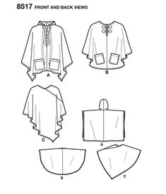 sewing pattern for an open front and back jacket