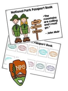 the national park passport book is open and ready to be used for children's activities