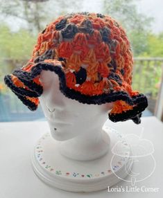 Made to be a comfortable fit for a 22 inch head. Made of 100% acrylic yarn. Cleaning instructions, do not iron it will melt the yarn, no bleach, wash on cold, delicate/gentle wash and hang dry, do not dry-clean. Price of items in my shop are high to pay for all the fees and shipping thanks to Etsy, if you want to get this item for cheaper you can find it over on ko - fi loriaslittlecorner. Pattern by KnottingHookCrochet on Etsy & Youtube. Halloween Crochet Bucket Hat, Crochet Bucket Hat Purple, Purple Yarn Bucket Hat, Fun Crochet Bucket Hat, One Size, Handmade Crochet Bucket Hat, One Size, Witchy Vibes, Fall Vibes, Acrylic Yarn, Crochet Hooks