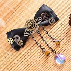 This Steampunk Style Gear Hair Clip Is A Wonderful Addition To Your Wardrobe And Your Style! This Fun Wear Is A Unique Piece! Grow Out A Pixie, Steampunk Hair Accessories, Long Wavy Hairstyles, Jeweled Hair, Girls School Hairstyles, Steampunk Hairstyles, Wholesale Hair Accessories, Natural Hair Regimen, Wavy Hairstyles