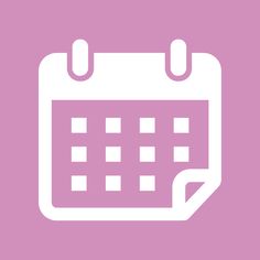 a white calendar icon on a pink background