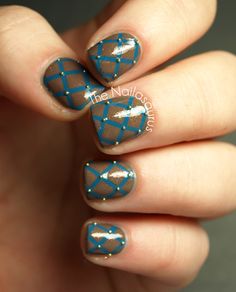 The Nailasaurus: Inspired by a Tutorial Quilted Nails, Uk Nails, Studded Nails, Nail Polish Art, Nice Nails, Nail Polish Designs, Best Nail Art, Fabulous Nails