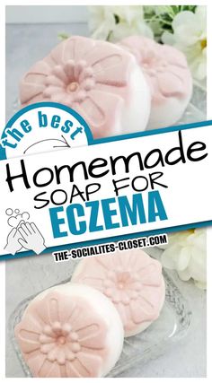 This homemade soap for eczema is ideal for skin irritation or sensitive skin. Make a batch of this handmade soap today to experience the anti inflammatory properties. Homemade Acne Soap Recipe, How To Make Soap For Sensitive Skin, Soap Recipe For Sensitive Skin, Best Homemade Soap Scents, Homemade Body Soap Bar, How To Make Homemade Soap Recipes, Melt And Pour Clay Soap Recipe, Homemade Bar Soap For Sensitive Skin, Diy Soap For Excema