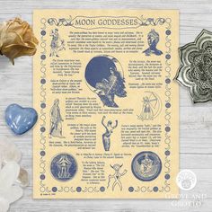 Lunar goddesses are venerated all over the world. This illustrated parchment poster will teach you all about the lore of the Lady of the Moon. These posters from AzureGreen are printed on high-quality parchment paper. They’re suitable for framing or adding to a study folder or Book of Shadows. Each measures 8.5" x 11". Posters ship in a plastic sleeve with chipboard backing. Paper color and weight varies slightly between lots, so please keep that in mind if purchasing different posters. Study Folder, Lady Of The Moon, Moon Goddesses, Witches Alphabet, Smudging Prayer, Witch Life, Goddess Women, Wiccan Rede, Witch Quotes