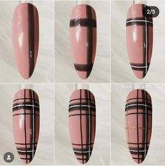 Plaid Nails Step By Step, How To Plaid Nails Tutorials, How To Plaid Nails, Plaid Nails Tutorial, Plaid Nail Tutorial, Plaid Nails Pink, How To Do Plaid Nails