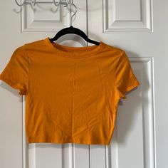 Orange Crop! Perfect For Halloween And Fall! Worn One Time! Feel Free To Ask Any Questions!! Yellow Streetwear, H&m Baby, Orange Crop Top, Orange Tops, Yellow Crop Top, Orange Baby, Zara Crop Top, Orange T Shirts, Tommy Hilfiger Jeans