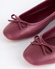 Detail(s): Rounded Square Toe Bow Tie Detail Material(s): Leather Upper Leather Padded Insole Leather Lining Color(s): Burgundy Burgundy Flats, Suede Cowboy Boots, Ballerina Shoes Flats, Flat Shoe, Wedge Flip Flops, Rounded Square, Cowboy Boots Women, How To Stretch Boots, Casual Heels