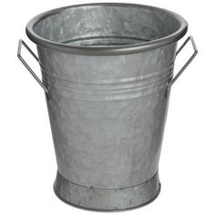 a metal bucket with handles on an isolated white background