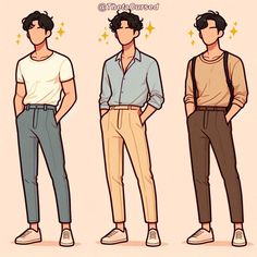 Male Clothing Drawing Casual, Pose Reference Base, Anime Boy Reference, Cartoon Art Reference, Chubby Boy Art, Male Outfit Ideas, Random Things To Draw, Outfit Drawing Ideas