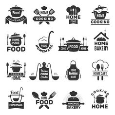 black and white logos for home cooking