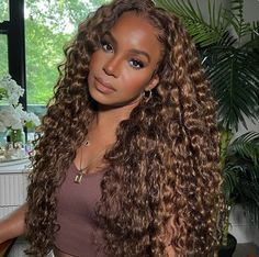 Colorful Highlights In Brown Hair, Baby Hair Brush, Curly Lace Frontal, Golden Blonde Highlights, Ombre Highlights, Hair Tape, Lace Frontal Wigs, 100 Human Hair Wigs