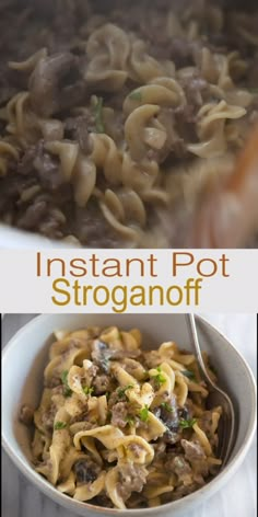 instant pot stroganonoff is an easy and delicious dinner that's ready in under 30 minutes