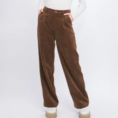 "Retro Wide Leg Corduroy Pants Trousers. Crafted from soft and durable corduroy fabric, these trousers exude a vintage charm. The wide leg design and front pleats add a touch of sophistication, while the side pockets provide convenience and functionality. With elastic high waist, these pants offer both comfort and style. Nostalgic vibes and a nod to the early 2000s fashion, making them a trendy and versatile addition to your wardrobe. Small (2/4), Medium (6/8), Large (10/12) Measurements Small Nostalgic Vibes, Trendy Trouser, Early 2000s Fashion, Corduroy Fabric, Leg Design, Pleated Pants, Casual Trousers, 2000s Fashion, Early 2000s