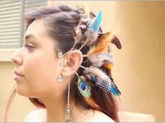 Ear Cuff Tutorial, Valkyrie Costume, Ear Cuff Diy, Winx Cosplay, Cuffs Diy, Types Of Feathers, Wire Ear Cuffs, Feather Ear Cuff, Indian Feathers