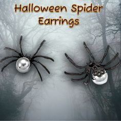 New! Unique Halloween Jewelry Lightweight Black Spider Earrings Unique Halloween Earrings, Looks Like A Spider Is Crawling Up The Side Of Your Face Black Spider Earrings With A Pearl Accent Are Perfect For Adding A Bold Touch To Your Look. Stand Out With These Statement Earrings That Are Sure To Turn Heads. Made For Those Who Love To Make A Statement With Their Accessories. Spider Earrings, Black Spider, Unique Halloween, Halloween Spider, Halloween Earrings, Fancy Jewelry, Halloween Jewelry, Unique Earrings, Faux Pearl