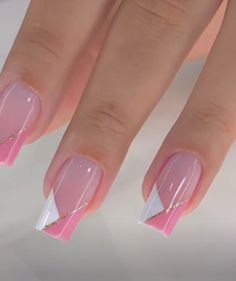 Carribean Nails, Elegant Touch Nails, Natural Nails Manicure, Manicure Nail Designs, Fancy Nails Designs, Simple Gel Nails, Girly Acrylic Nails, French Tip Acrylic Nails, Work Nails