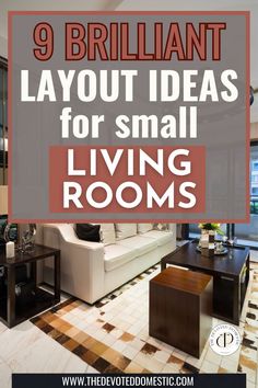 Have problems finding the right small living room layout for YOUR space? These 9 brilliant small living room furniture layout ideas are guaranteed to create the most beautiful, yet practical little space! Small Apartment Living Room Layout, Small Living Room Arrangements, Ideas For Small Living Rooms, Apartment Furniture Layout, Apartment Living Room Layout, Small Apartment Layout, Small Apartment Decorating Living Room, Small Living Room Furniture, Apartment Decorating Living