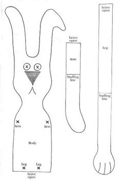 an image of the sewing pattern for a cat's head and tail, with instructions to