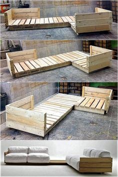 some kind of bed that is made out of pallets