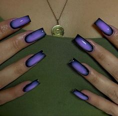 Black And Purple Nails, Cosmic Nails, Mail Inspo, Dark Purple Nails, Aura Nails, Purple Acrylic Nails, Magic Nails, Purple Nail