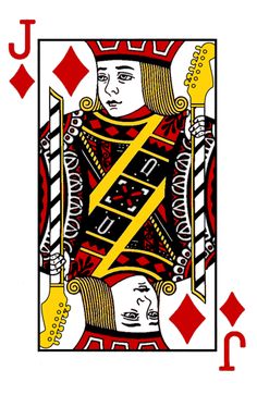 the queen of spades playing card is shown in red, yellow and black colors