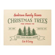 personalized christmas trees wood sign