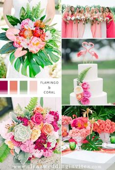 a collage of different wedding colors and flowers