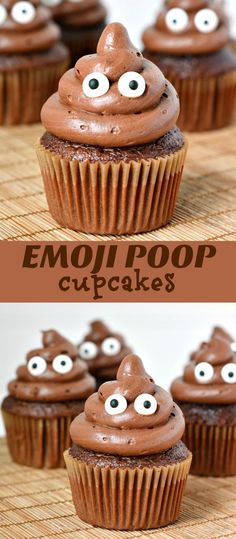 chocolate cupcakes with googly eyes on top