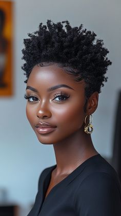 Short Haircuts for Black Women Natural Hairstyles For Women, Nice Braids, Short Black Natural Hairstyles, Coiling Natural Hair, Black Hair Short Cuts