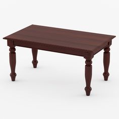 a small wooden table with two legs and a square top on an isolated white background