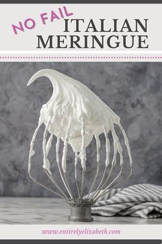 Italian meringue on a wire whisk. Marange Recipe, Key Lime Pie Cupcakes, Meringue Icing, Chocolate Meringue Pie, Easy Meringues, Baked Meringue, Italian Buttercream, Meringue Recipe