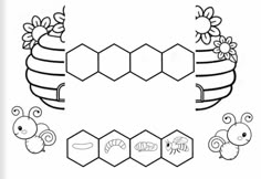 an insect themed worksheet with four different shapes and numbers to color on the page