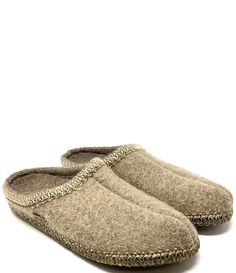 From HAFLINGER, the Alaska Wool Mule Slippers feature:Soft, boiled-wool upper massages the foot for all-day comfortSlip-on constructionWool liningLatex coated felt wool outsole is both comfortable and flexibleGrip dots on the sole help you keep your footingFlat heelImported. Felt Wool, Wool Slippers, Boiled Wool, Dillard's, Slide Slipper, Mule, Wool Felt, Alaska, Slippers