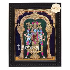 Buy Our Traditional Tanjore Painting of Lord Vishnu With His 10 Incarnation Made by Our In-House Experienced Artisans, Who Carry Years of Experience Into the Field. Our Paintings Are Made of Pure Gold Leaf With Semi-precious Stones Attached and Framed in a Teakwood Frame With Rosewood Color Polish. Tanjore Painting of Lord VIshnu With His Ten Incarnation, Lord Vishnu on the Earth. 'Dasha' means ten and 'Avatara' means incarnation. The 4 of them took place in the Satya Yuga, 3 in Treta Yuga, 1 in Dvapara Yuga, 1 in Kali Yuga and 1 is yet to take place in Kali Yuga.  Matsya, Kurma, Varaha, Narasimha, Vamana, Parashurama, Rama, Balarama, Krishna & Kalki Attention Buyers!!  Kindly Note: - *We Do Custom Make as per Client Requirements (Color, Style, Size). *We Only Use High-Quality Termite-Free Satya Yuga, Thanjavur Painting, Rosewood Color, Simpsons Gift, Tanjore Painting, Lord Vishnu, Pure Gold, Semi Precious Stones, Color Style