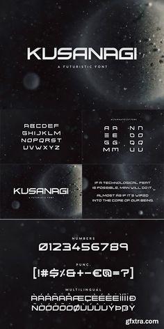 some type of font and numbers on a black background